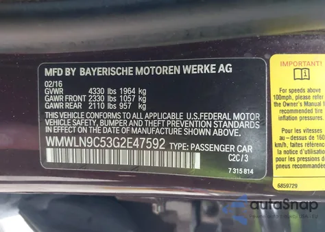 2016 Mini Cooper Clubman S from USA, damaged, VIN WMWLN9C53G2E47592